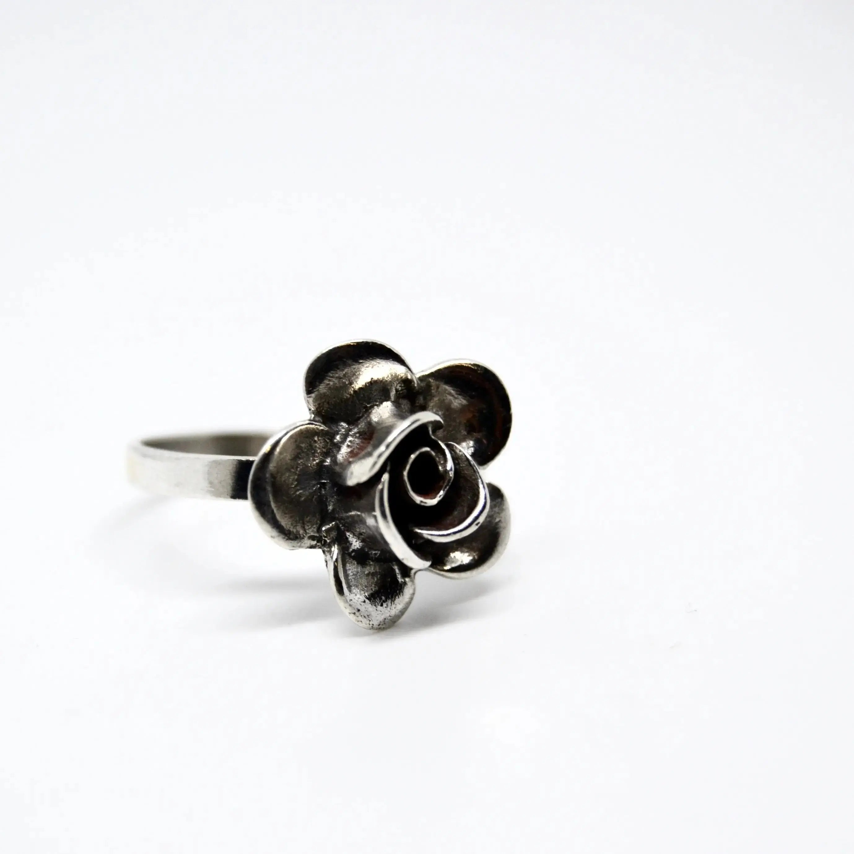 Sølv Fingerring Med Stor Rose Sterling Str - Fingerringe  - 05740034065440