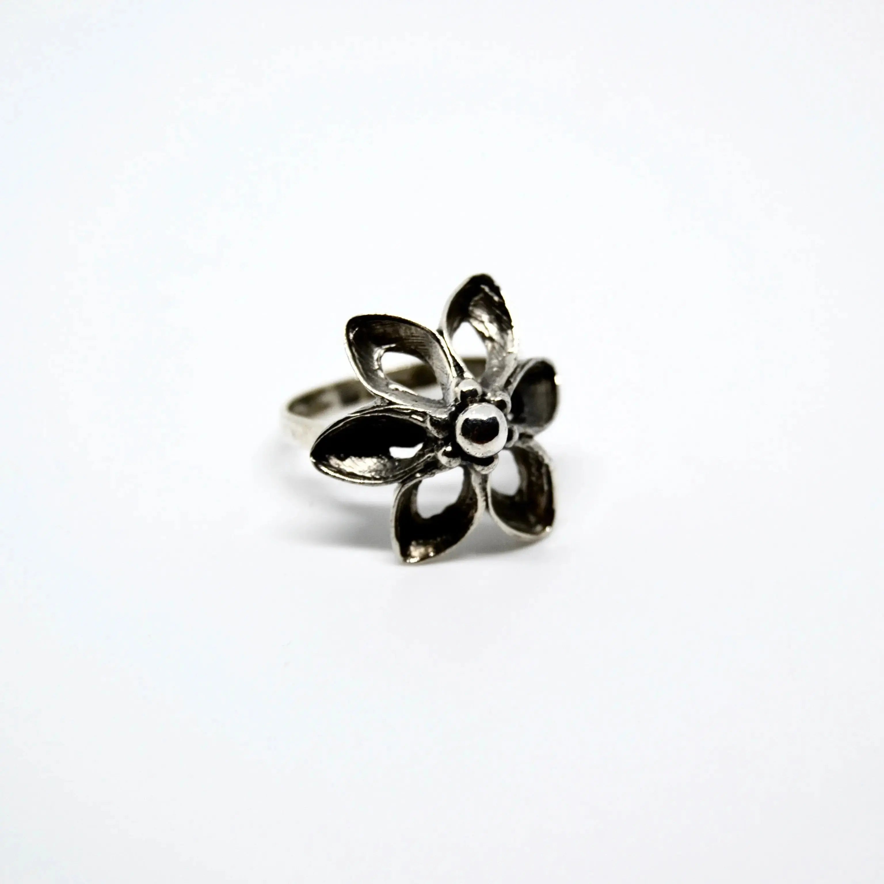 Sølv Fingerring Moderne Blomst Sterling Str - Fingerringe  - 05740034065266