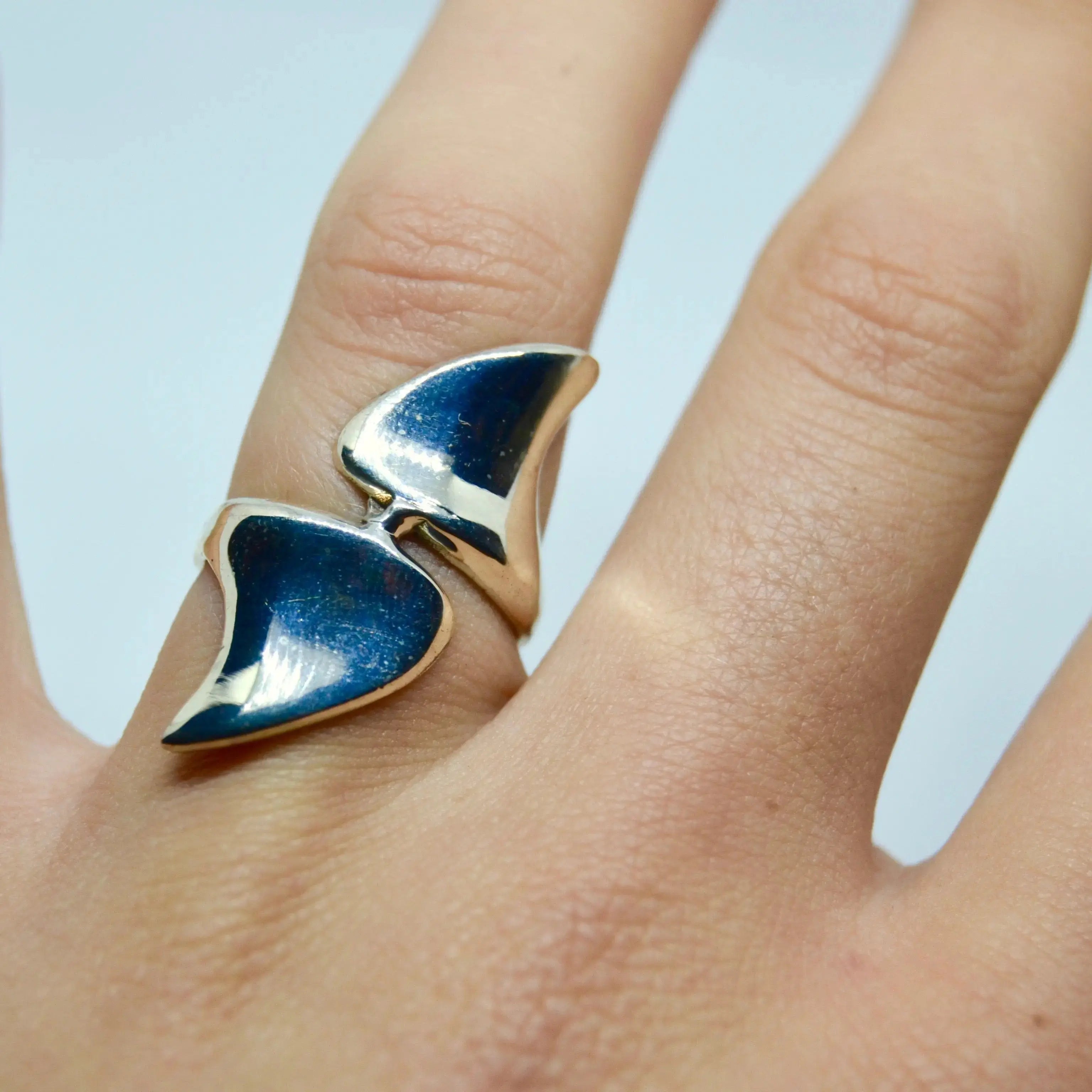Sølv Fingerring Hajfinner Sterling Str - Fingerringe  - 05740034061992
