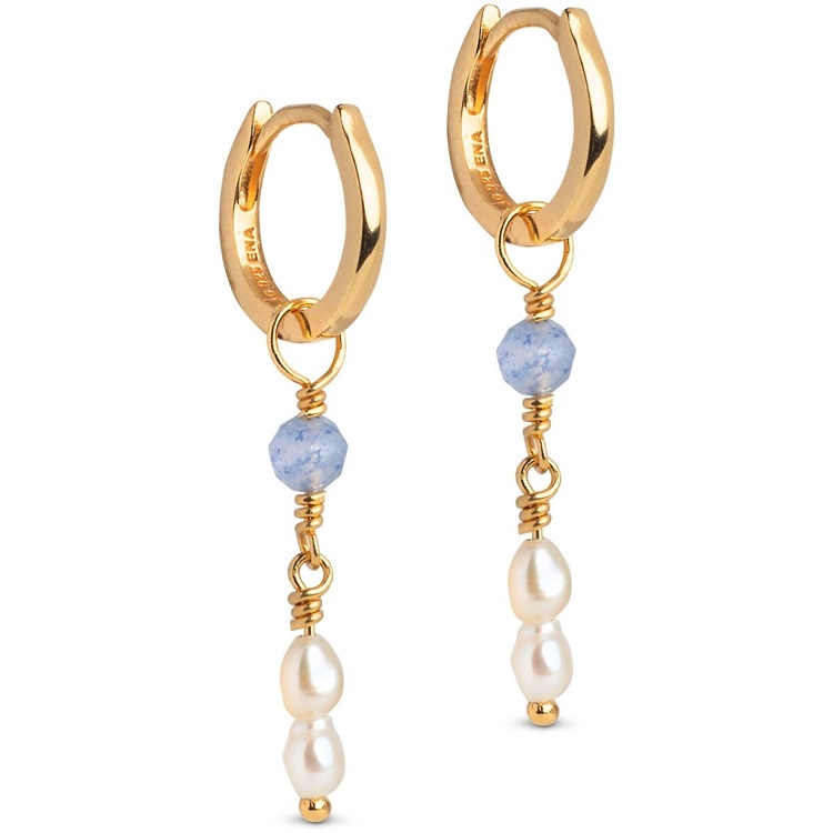 Enamel Liva Blue Quartz øreringe E438g - Øreringe