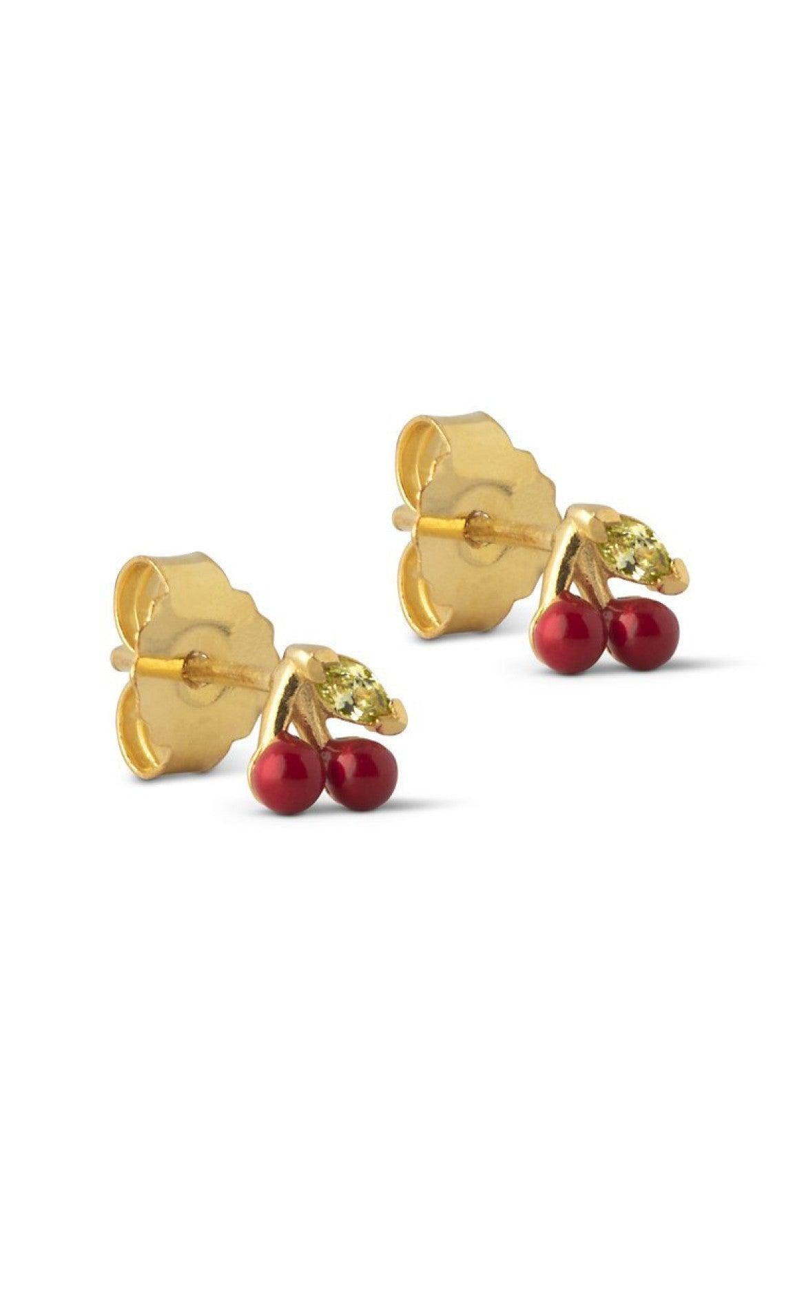 Enamel Copenhagen Øreringe Cherry Red - Ørestikkere  - 5714274017415