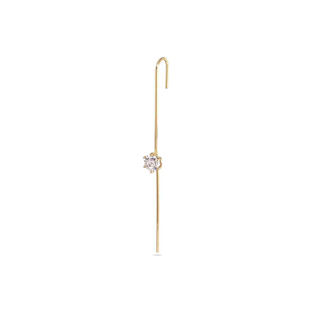 Ørering Earspear Crystal Karat Forgyldt Sterling Sølv Zirkon - Szhirley Øreringe