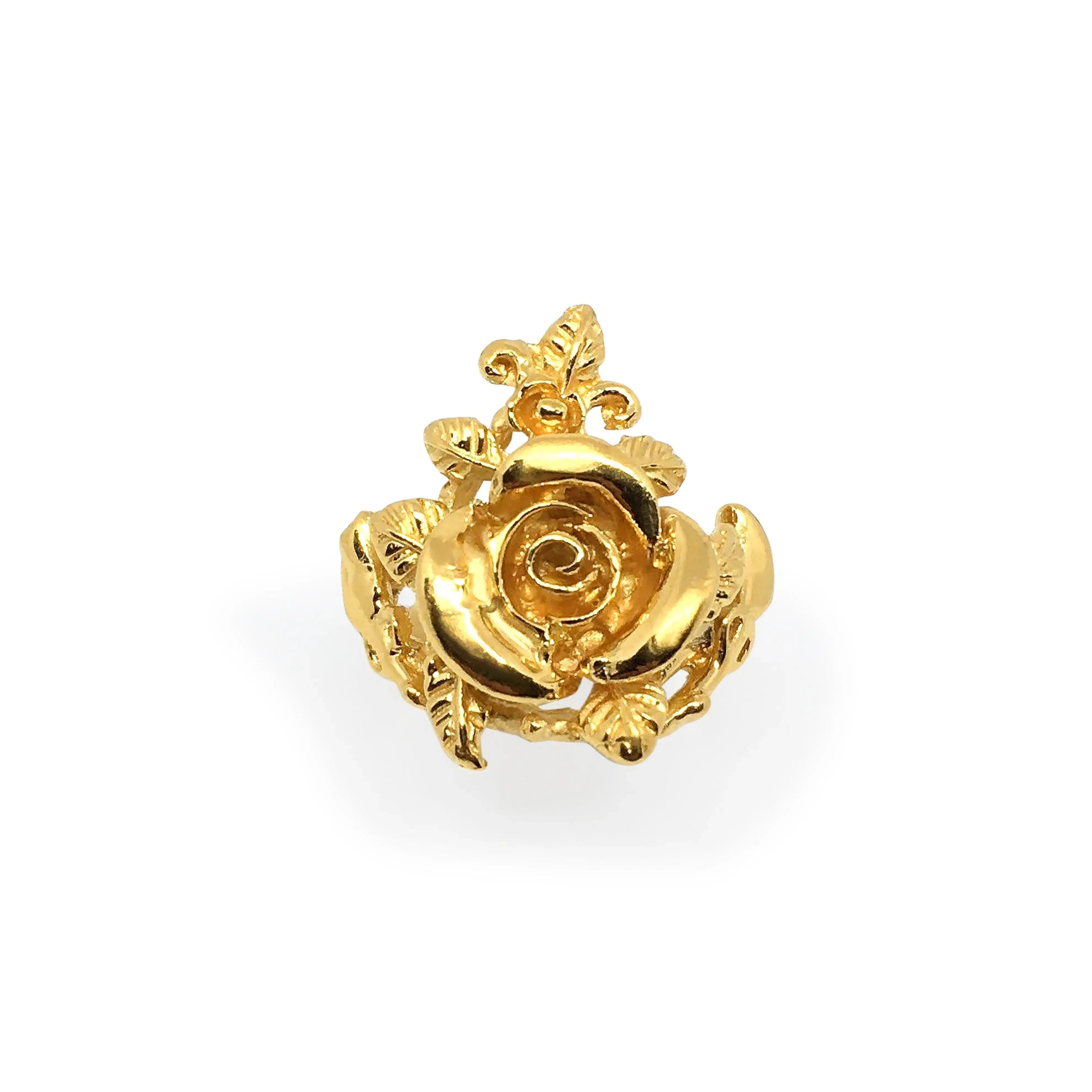 Guld Fingerring Med Blade Forgyldt Sterlingsølv Str - Fingerringe  - 05740034059531
