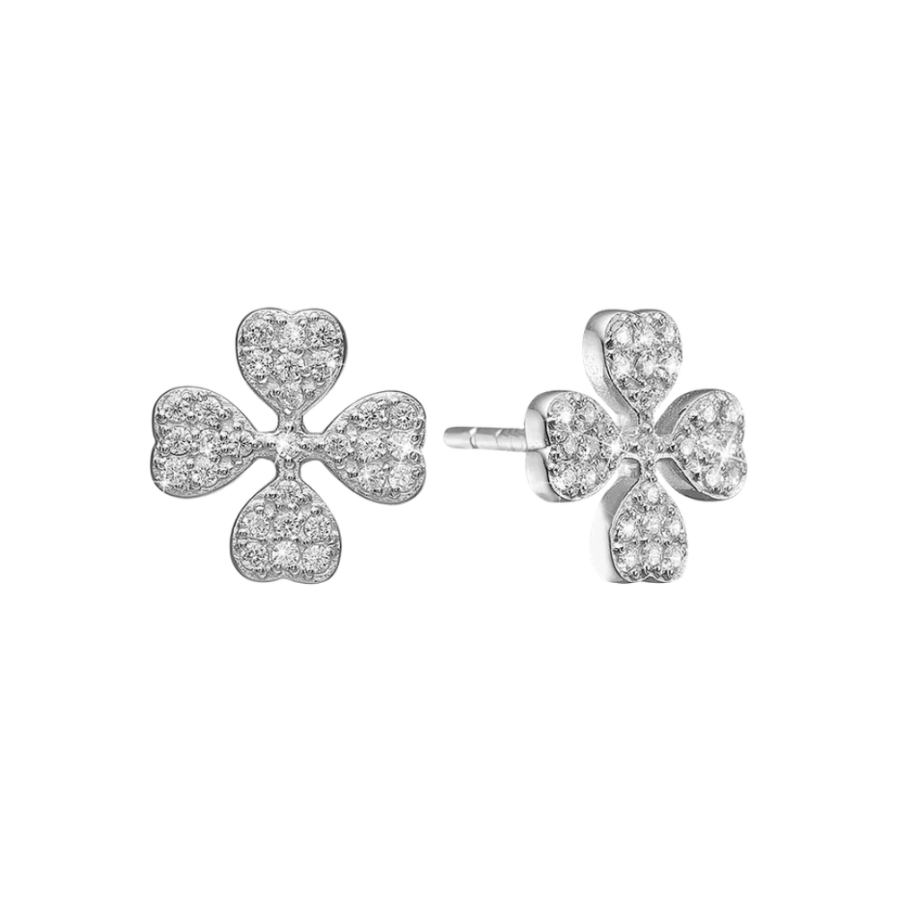 Aagaard Firkløver ørestikker Sølv Med Sten Zirkonia 1671 S08 - Aagaard Ørestikkere