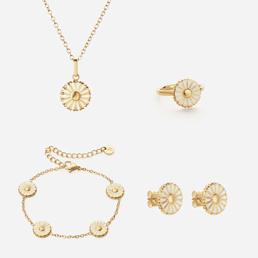 Marguerit Halskæde Armbånd Øreringe Ring 18k Guldbelagt - Josephine Nord Halskæder