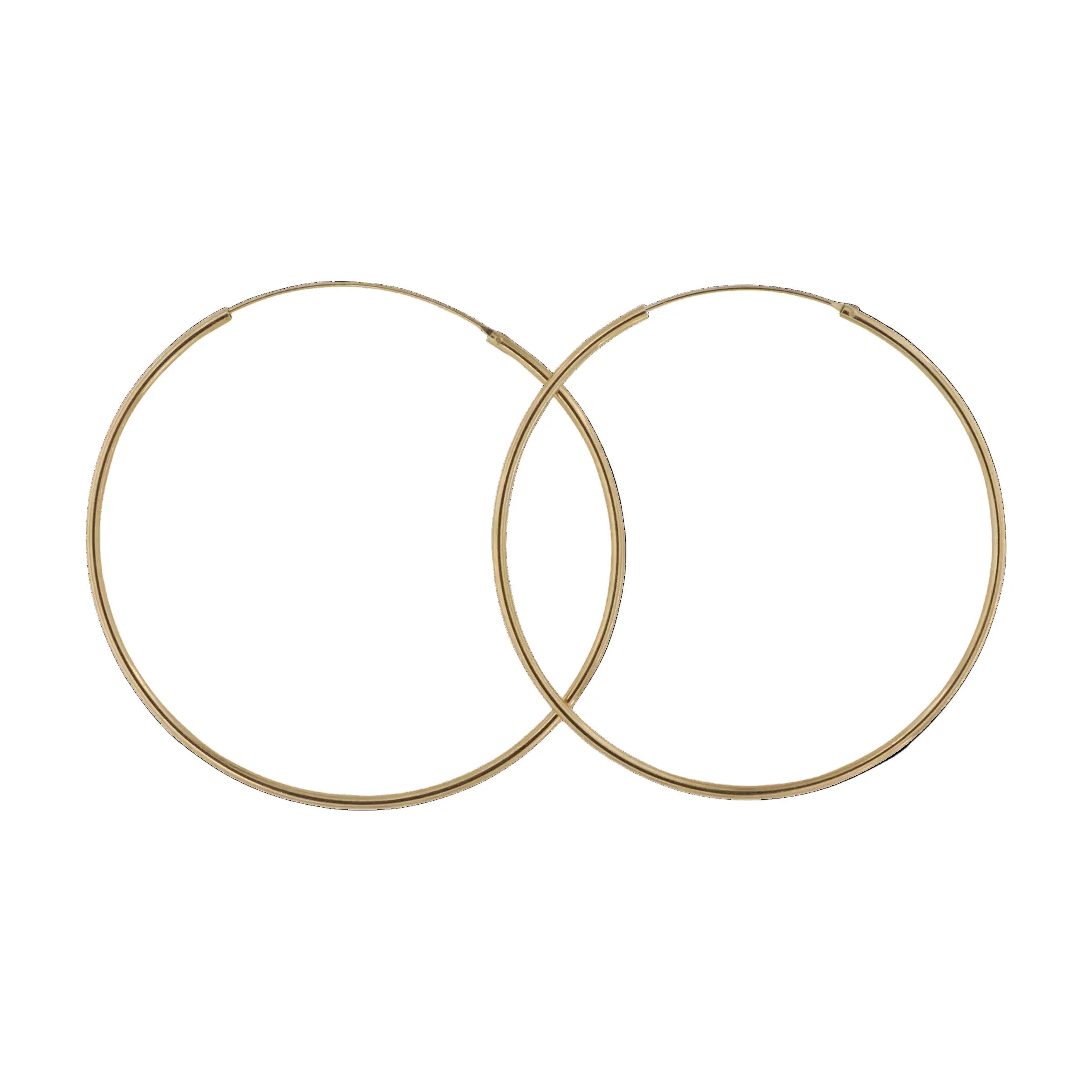 Guld Hoops Stor Creol Forgyldt Sterlingsølv - Blt Øreringe  - 05740034013663