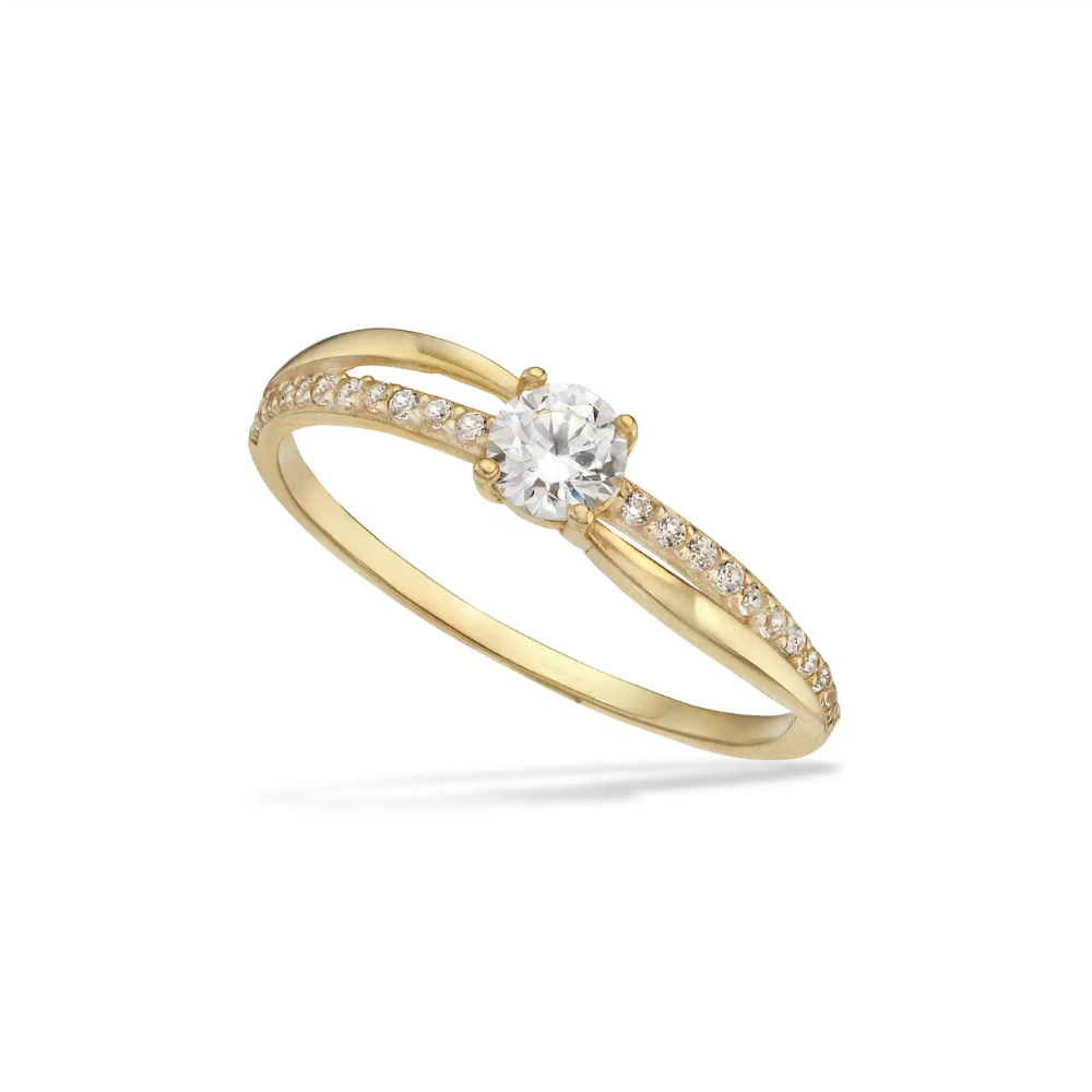 Scrouples Karat Guld Ring Med Sten Zirkonia 715643 - Scrouples Fingerringe