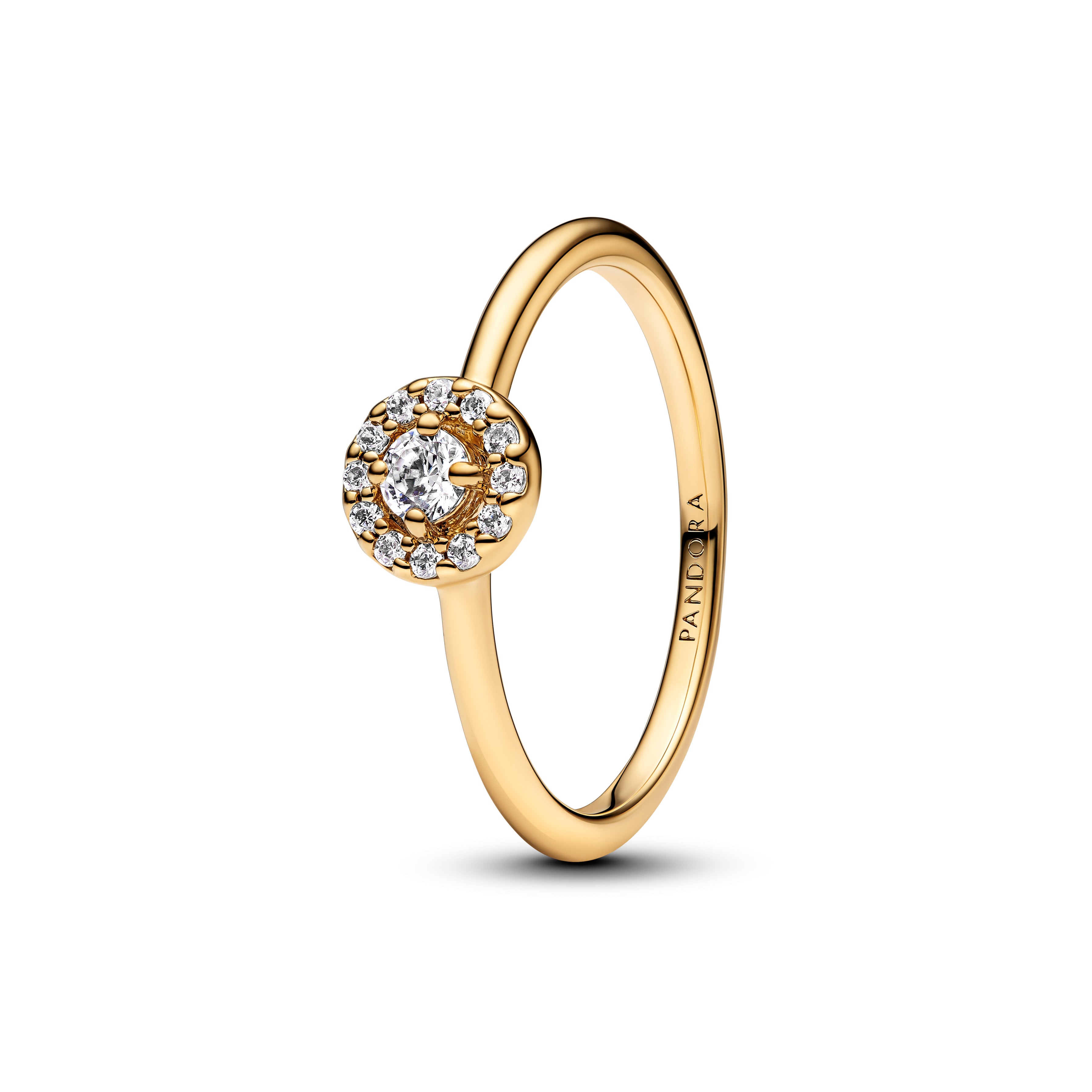 Pandora Rund Pav Halo Ring Forgyldt 163554c01 - Pandora Fingerringe