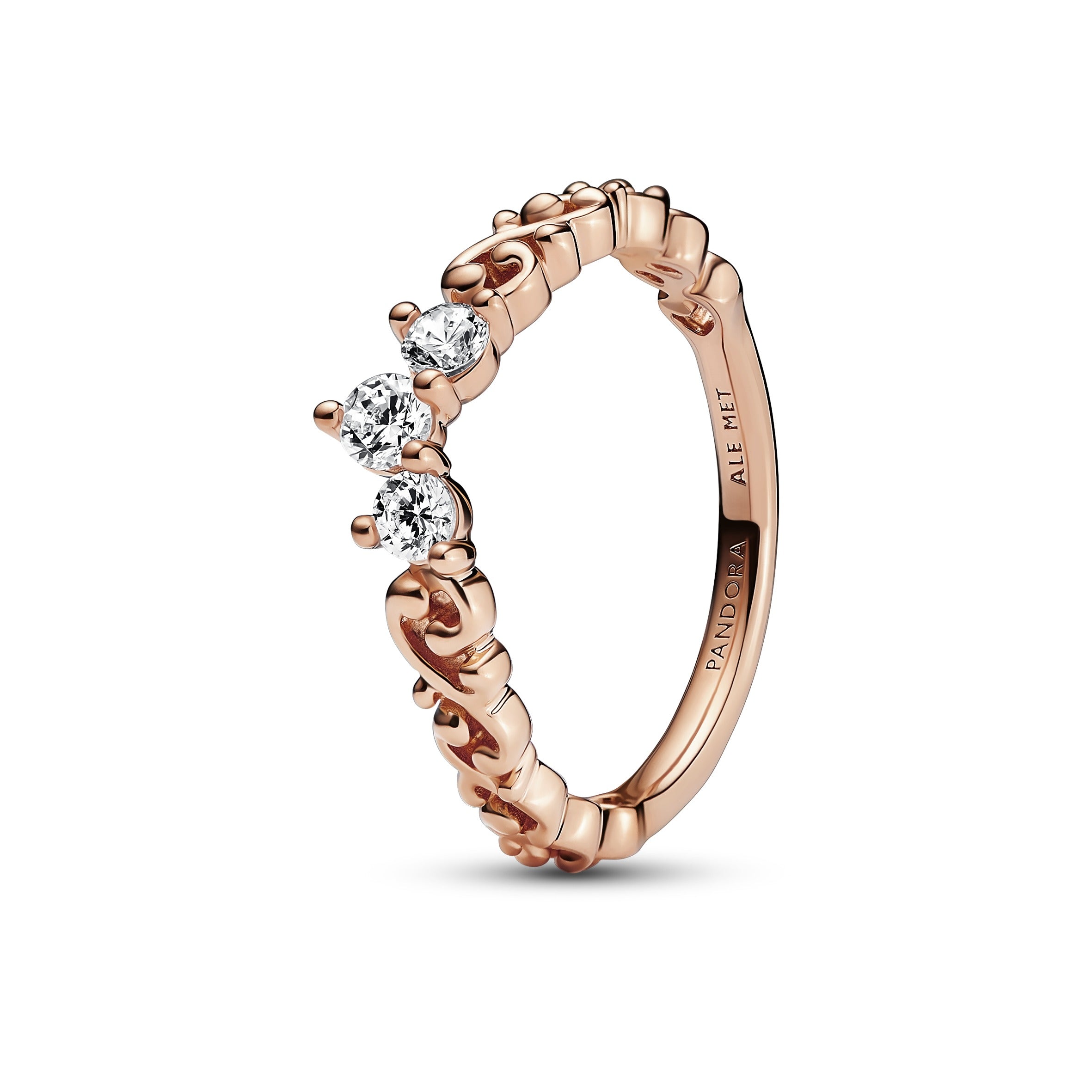 Rosa Pandora Royal Hvirvel Tiara Ring Forgyldt 182232c01 - Pandora Fingerringe - 1233690168159