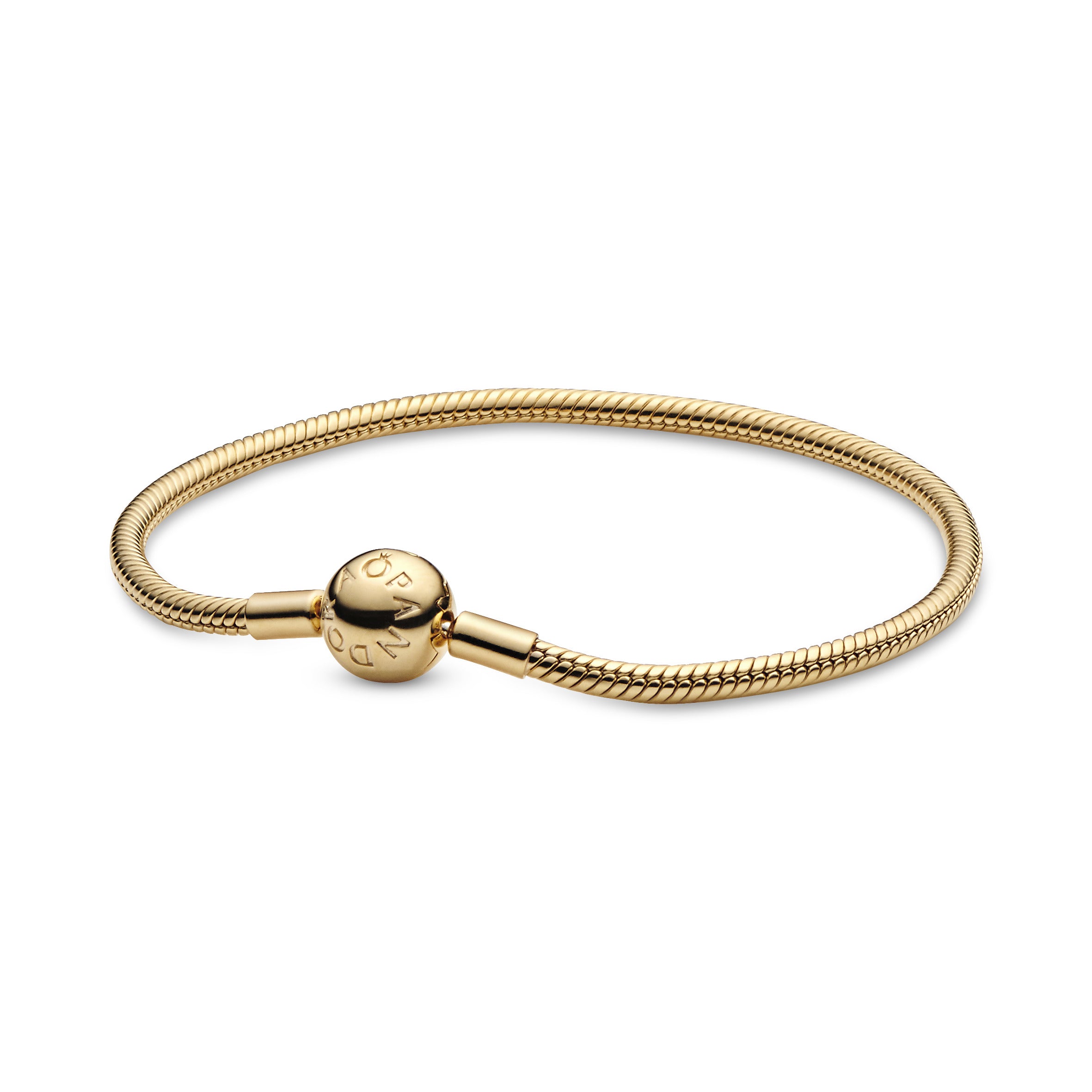 Pandora Forgyldt Moments Armbånd Med Kugle Lås 568748 - Pandora Armbånd