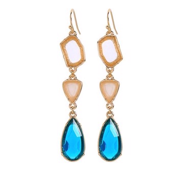 Hængeøreringe Med Flotte Turkise Sten - Øreringe