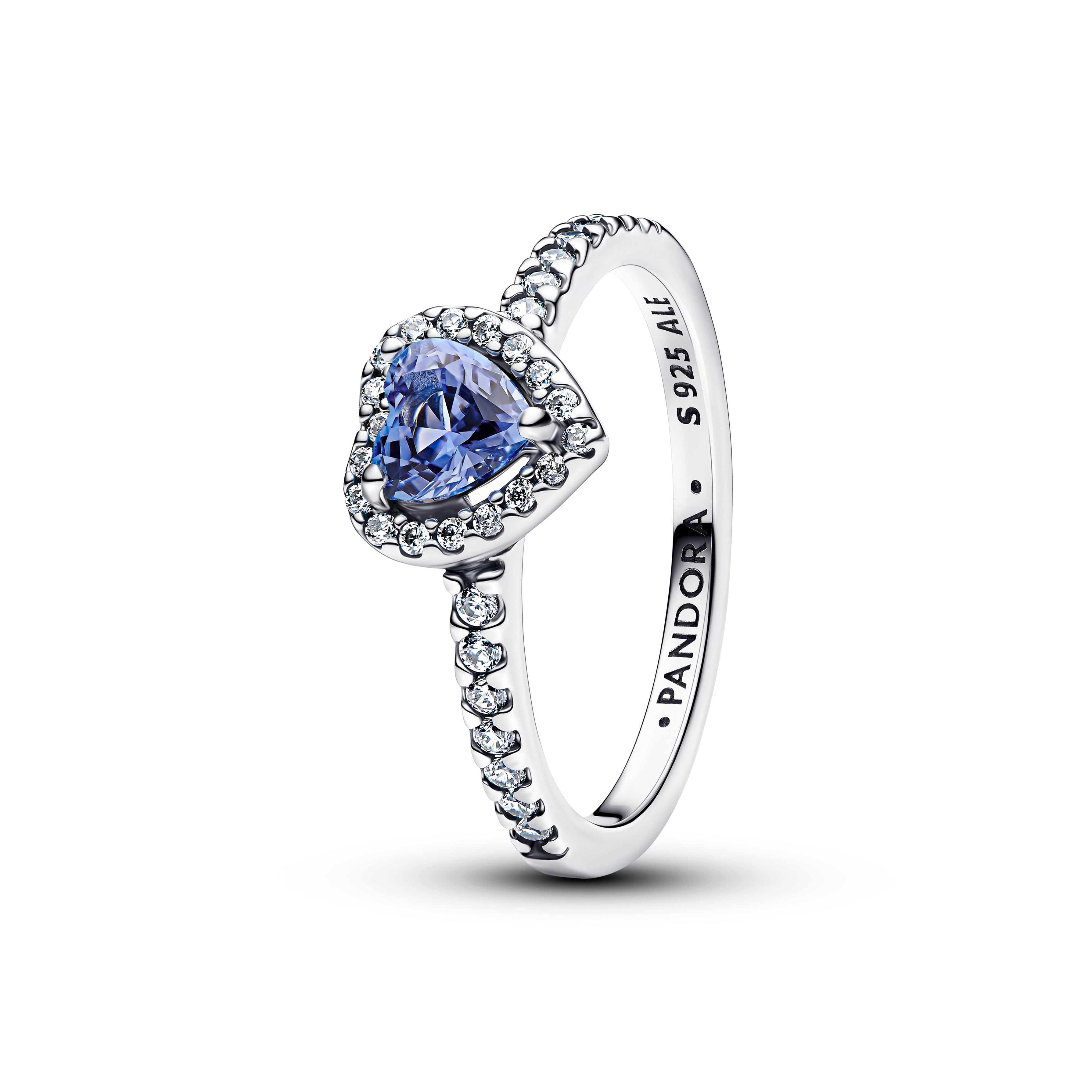 Pandora Hjerte Ring Sølv Med Sten Blå Krystal 198421c05 - Pandora Fingerringe