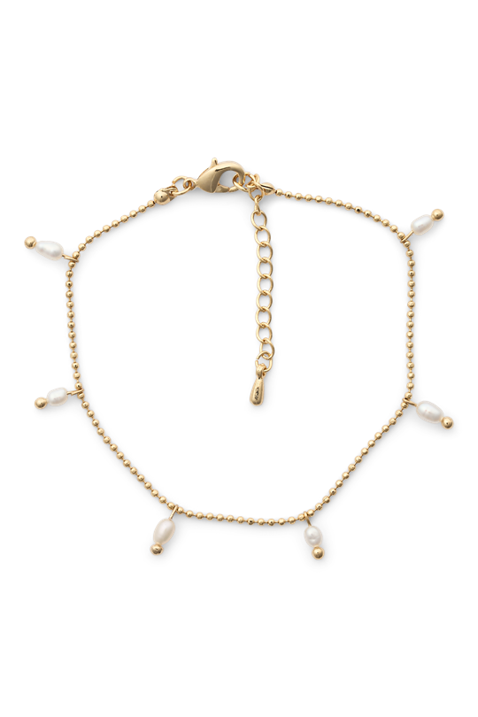 Hvid Friihofsiig Chain White Pearl Bracelet Guld - Friihof + Siig Armbånd