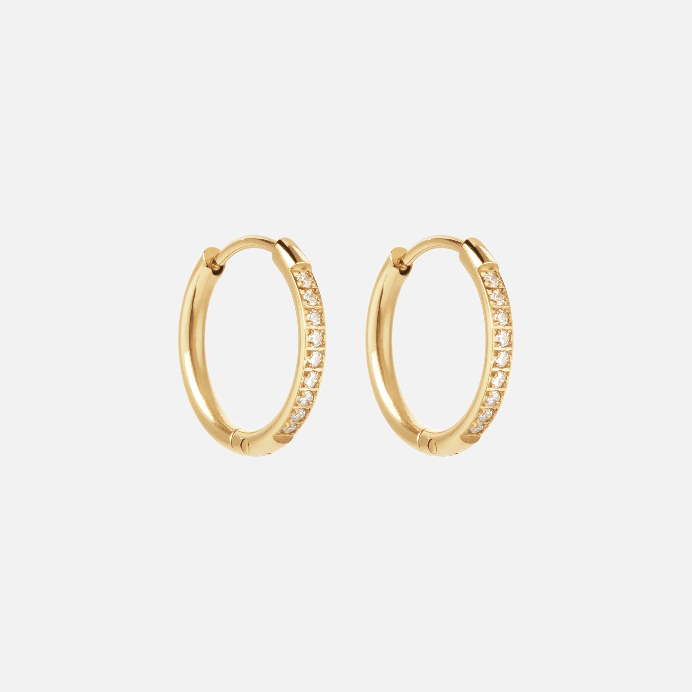 Zircon Hoops 18k Guldbelagt 16mm - Josephine Nord Øreringe