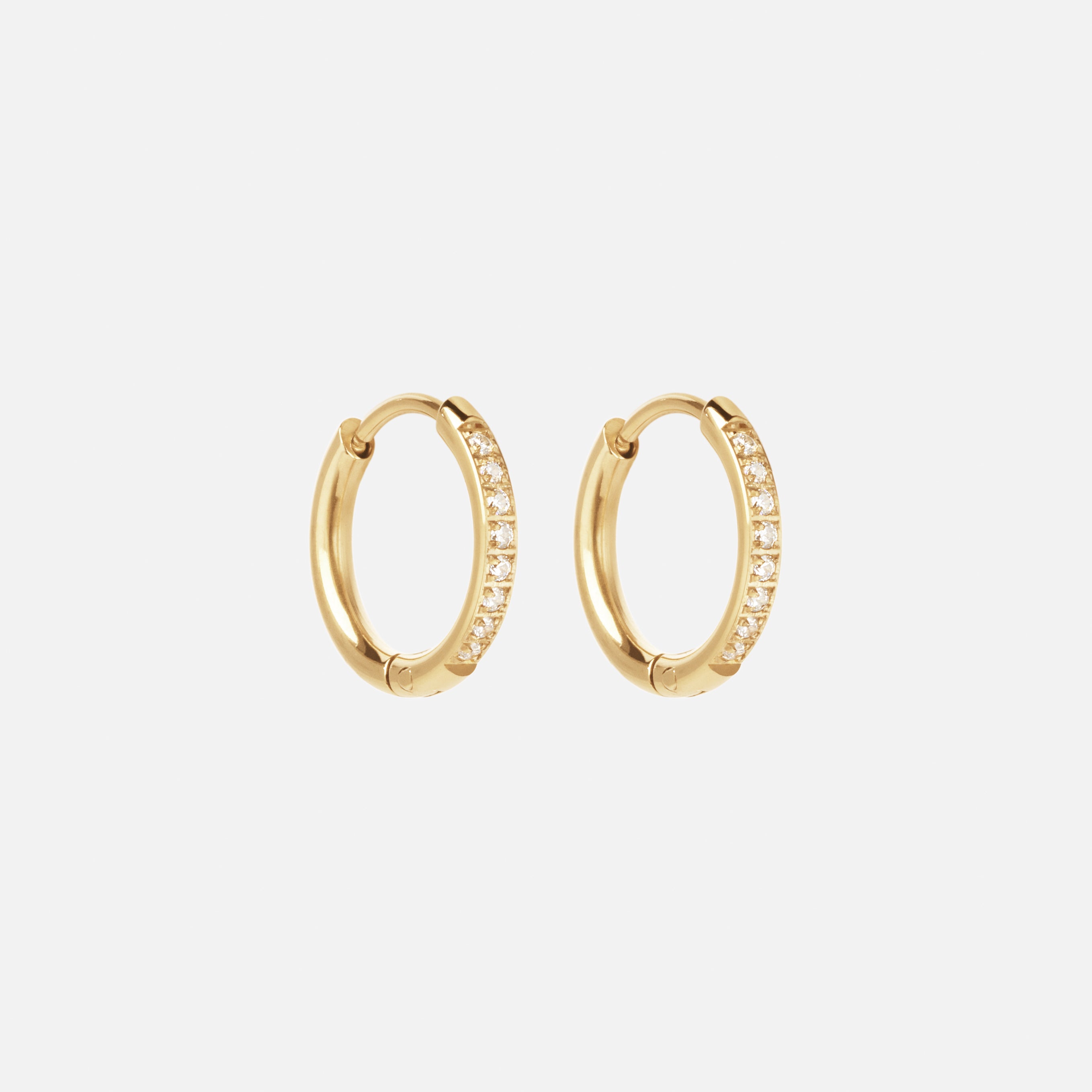 Zircon Hoops 18k Guldbelagt 14mm - Josephine Nord Øreringe