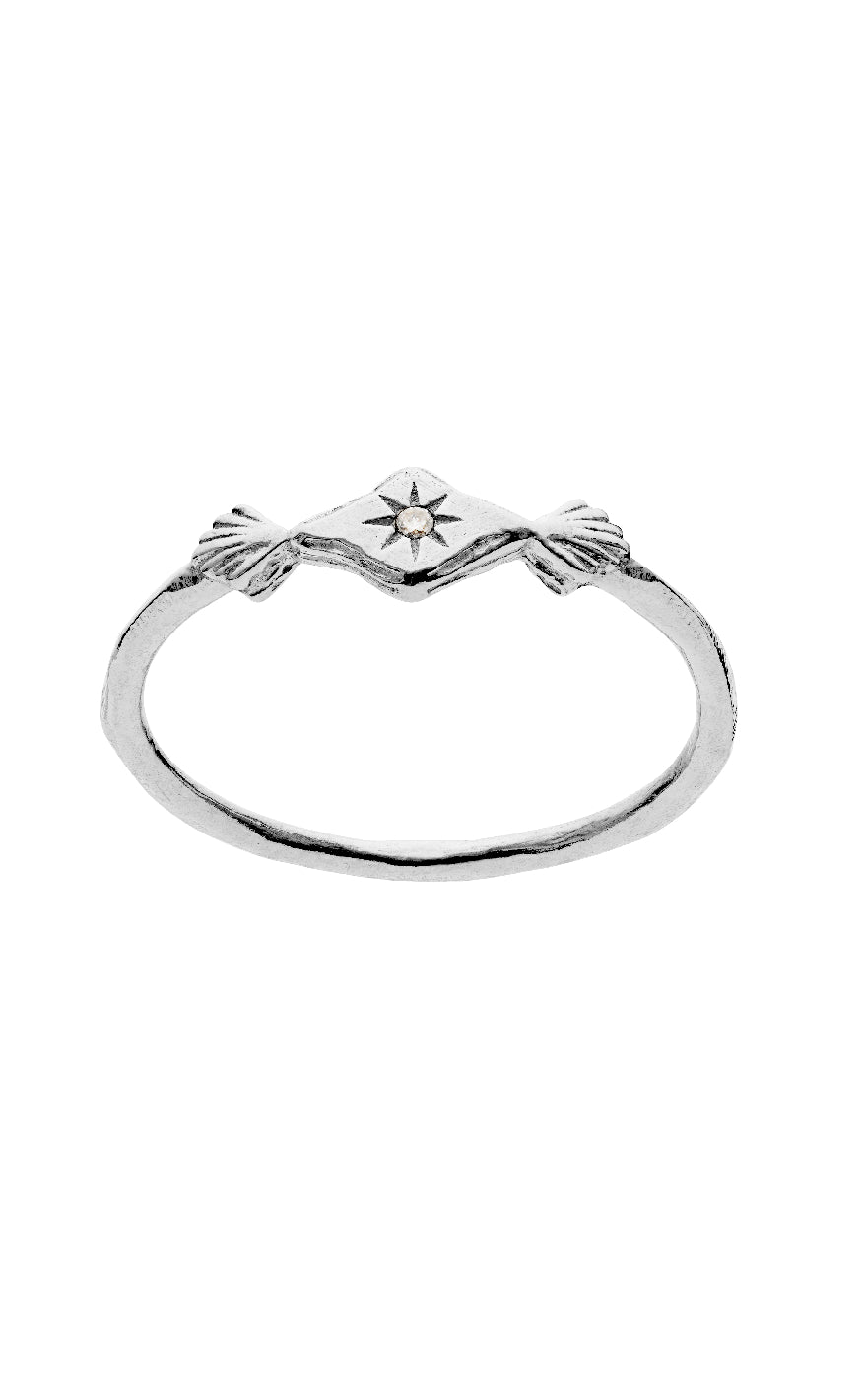 Sølv Colour Maaneste Ring Annie Silver Colour - Maanesten Fingerringe  - 5715336017404