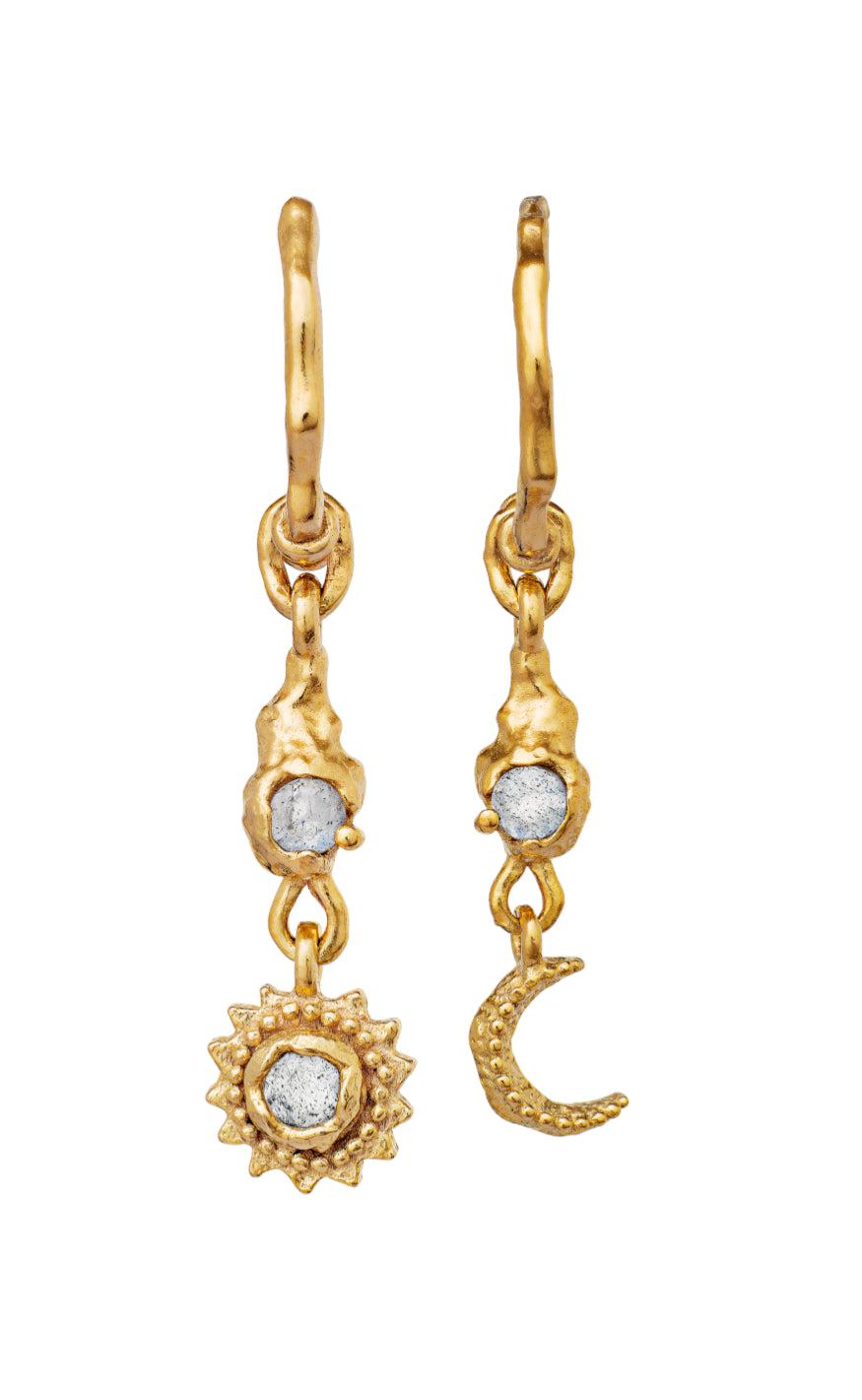 Guld Maanesten Ember Gold Colour - Maanesten Øreringe  - 5715336056793