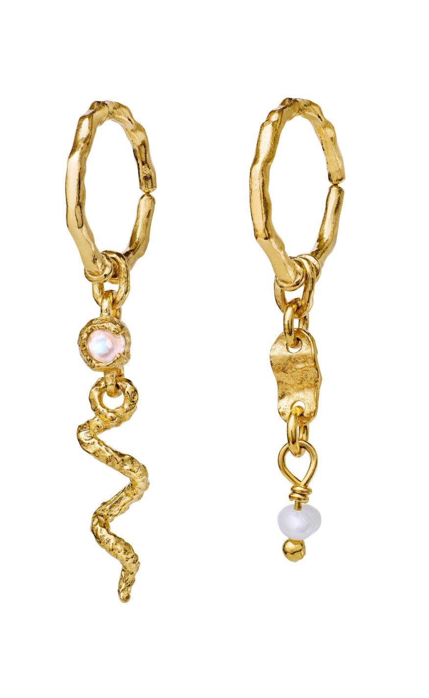 Guld Maanesten Evelyn Gold Colour - Maanesten Øreringe  - 5715336120012