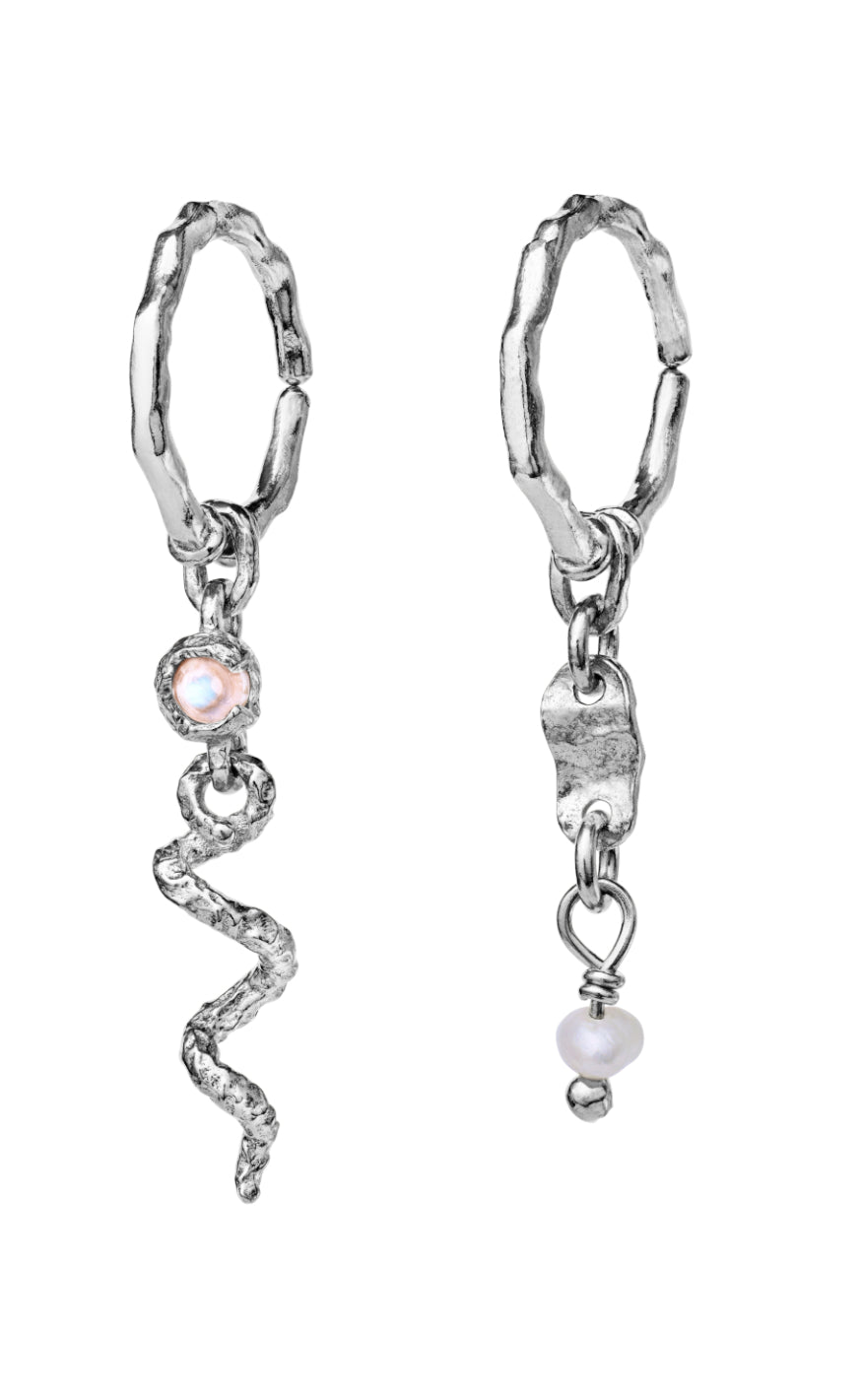 Sølv Maanesten Evelyn Silver Colour - Maanesten Øreringe  - 5715336120029