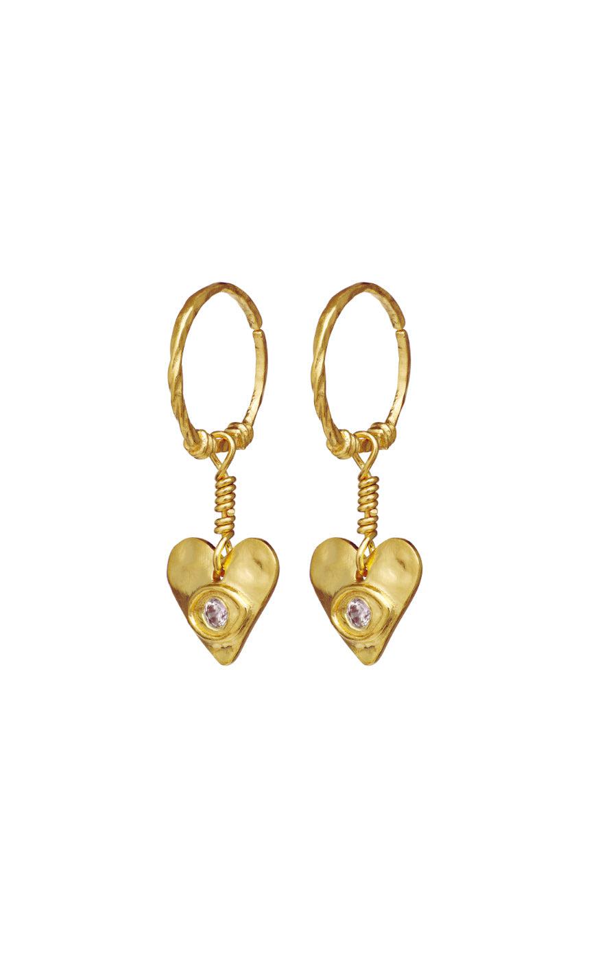 Guld Maanesten Hestia Gold Colour - Maanesten Øreringe  - 5715336000512