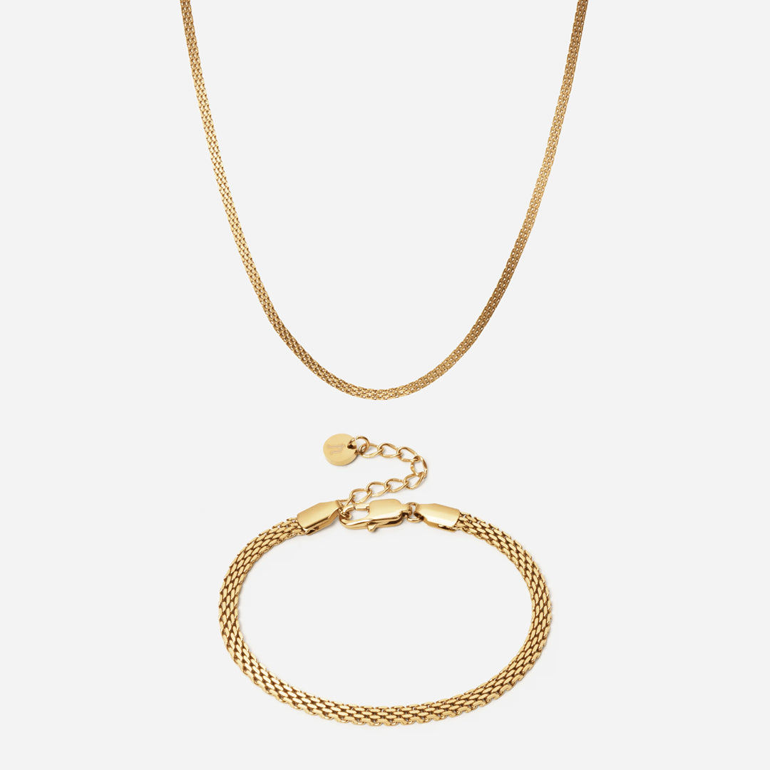 Mesh Halskæde Armbånd 18k Guldbelagt 3mm - Josephine Nord Halskæder
