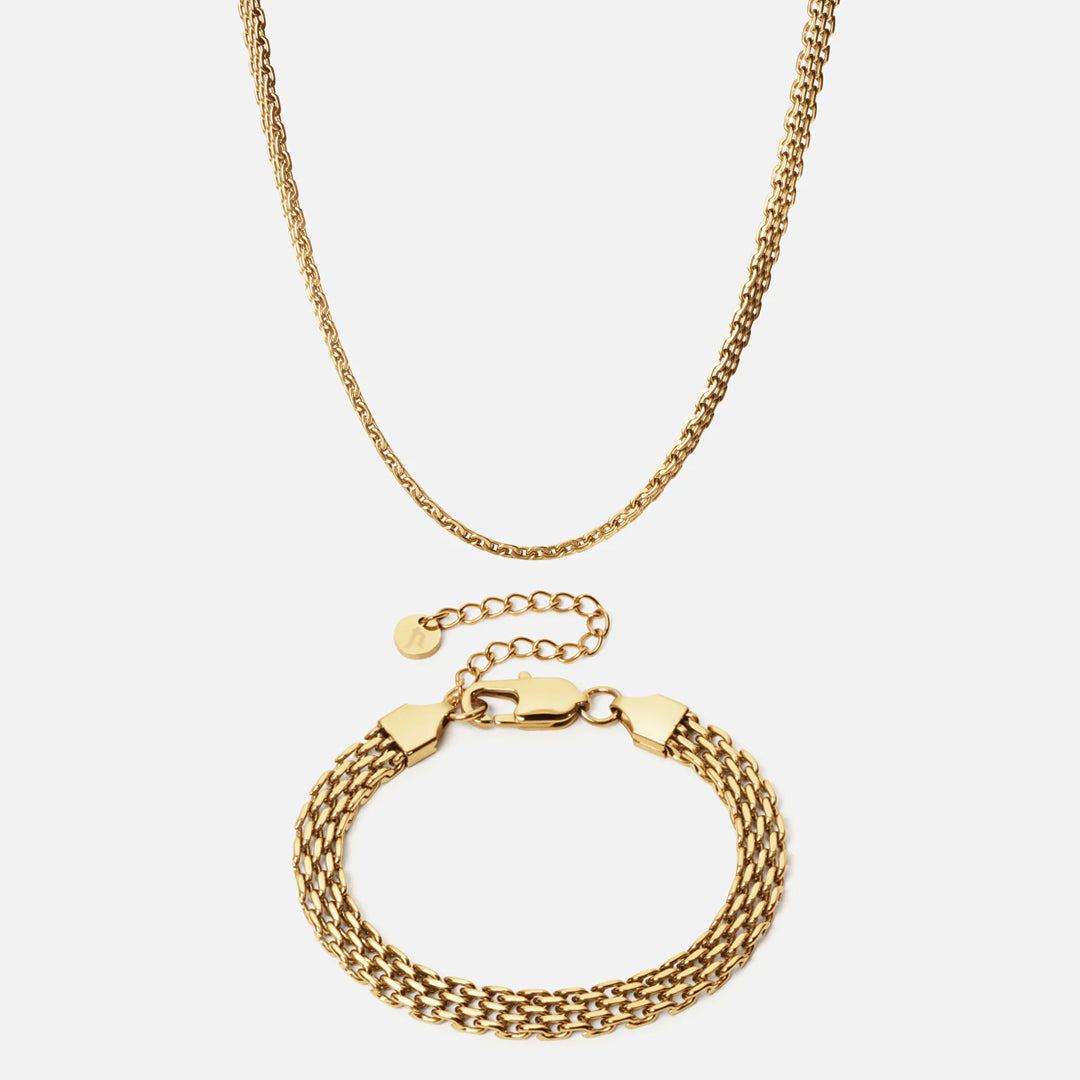 Mesh Halskæde Armbånd 18k Guldbelagt 6mm - Josephine Nord Halskæder