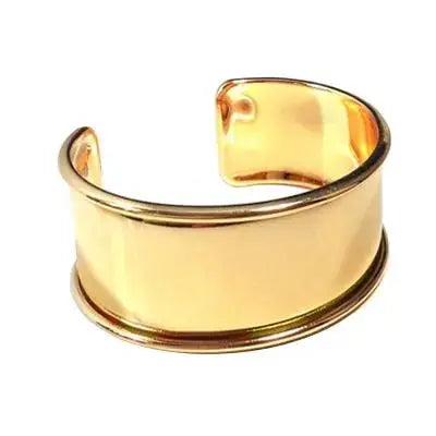 Guld Armbånd Chunky Armring Forgyldt Forsølvet Messing 17cm Justerbar - Greece Armbånd  - 05740034019214
