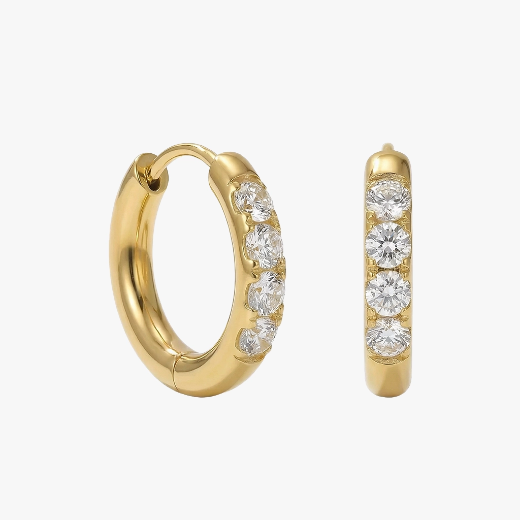 Creoler Zirkoner 12mm 18k Jewelries - Øreringe