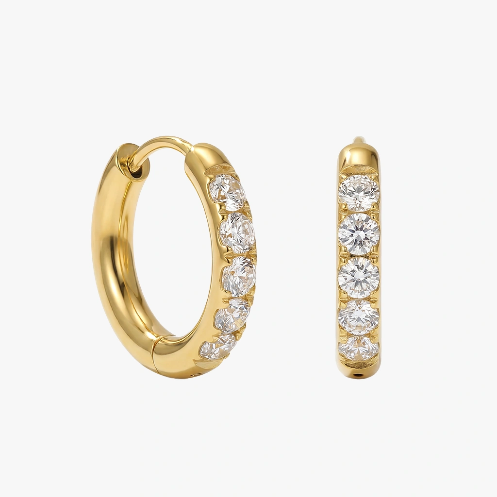 Creoler Zirkoner 16mm 18k Jewelries - Øreringe