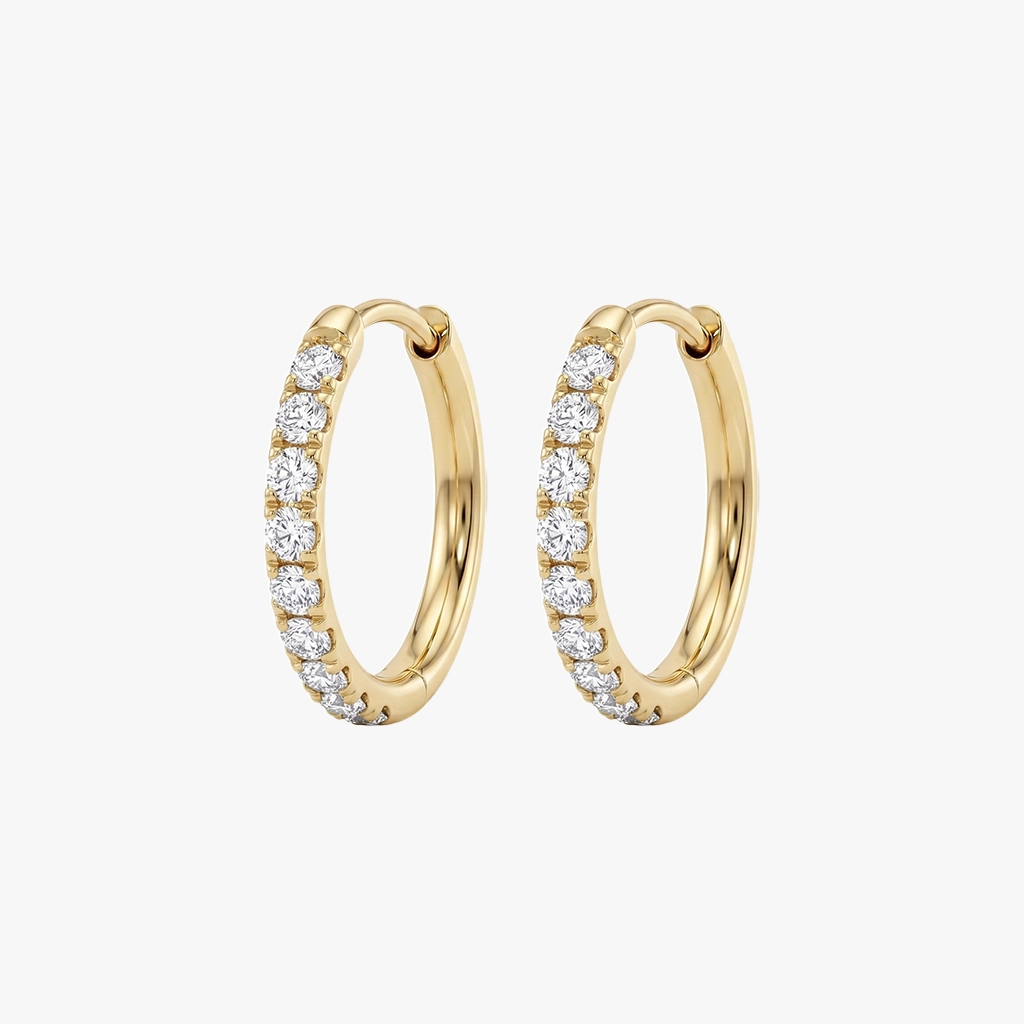 Creol øreringe Zirkoner 15mm Slim 18k Jewelries - Øreringe