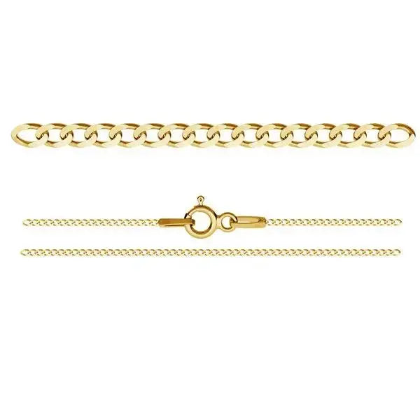 Guld Halskæde Panser Facet Forgyldt Sterlingsølv 55cm 05m - Silveks Halskæder  - 05740034056691