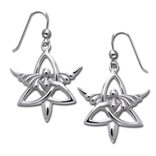 Engel Triquetra Treenighedssymbolet Par - Øreringe
