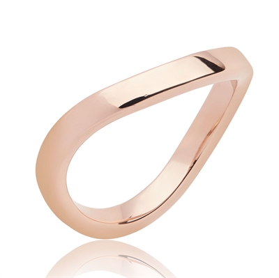 Rosa Buet Glat Ring Guld - Fingerringe