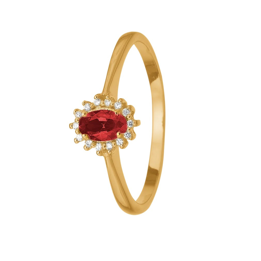 Aagaard Rosette Ring Karat Guld Med Rubin Diamanter 1800 - Aagaard Fingerringe