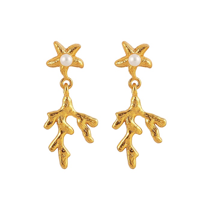 Hultquist Mini Coral Leaf øreringe Forgyldt - Hultquist Øreringe