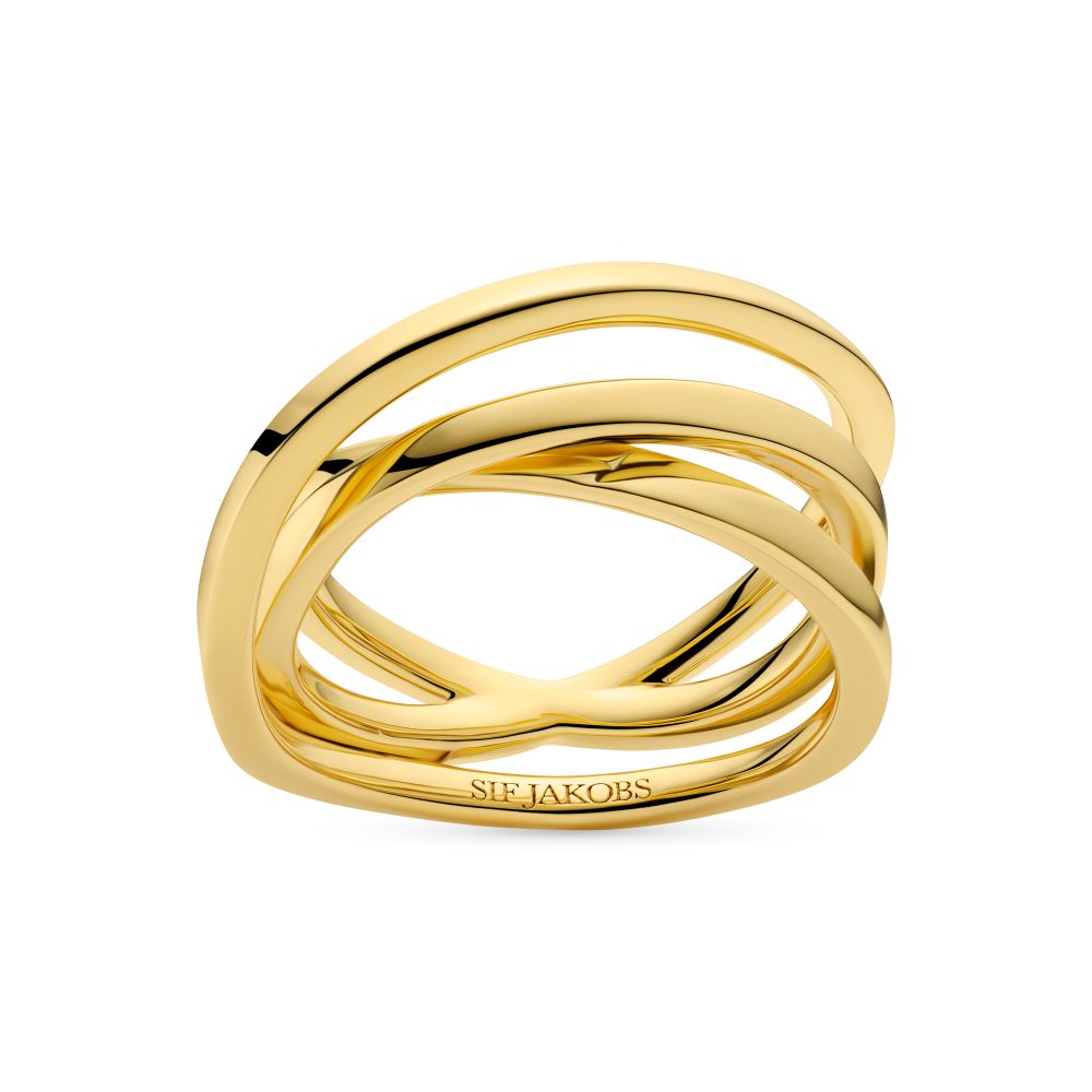 Sif Jakobs Spirale Pianura Sølv Forgyldt Ring Spiral Design R2590 - Sif Jakobs Fingerringe