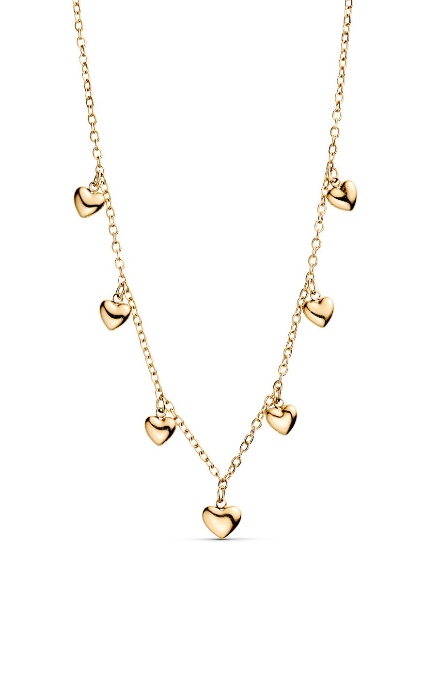Guld Colour Smykkeli Copenhagen Halskæde Mini Hearts Gold Colour - Halskæder  - 35655029