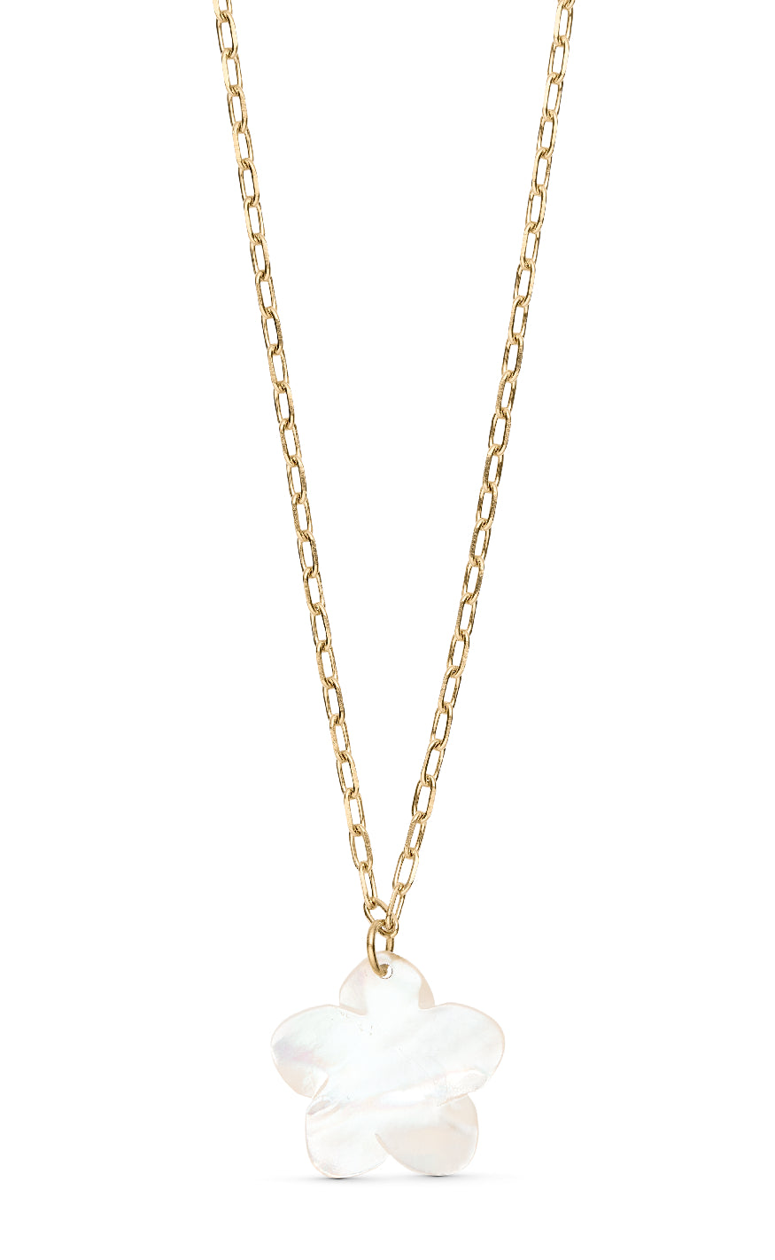 Hvid Smykkeli Copenhagen Halskæde White Flower Gold Colour - Halskæder  - 47033205