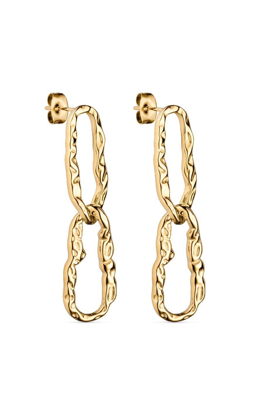 Smykkeli Copenhagen Cairo Gold Colour Hammered - Øreringe  - 62259529