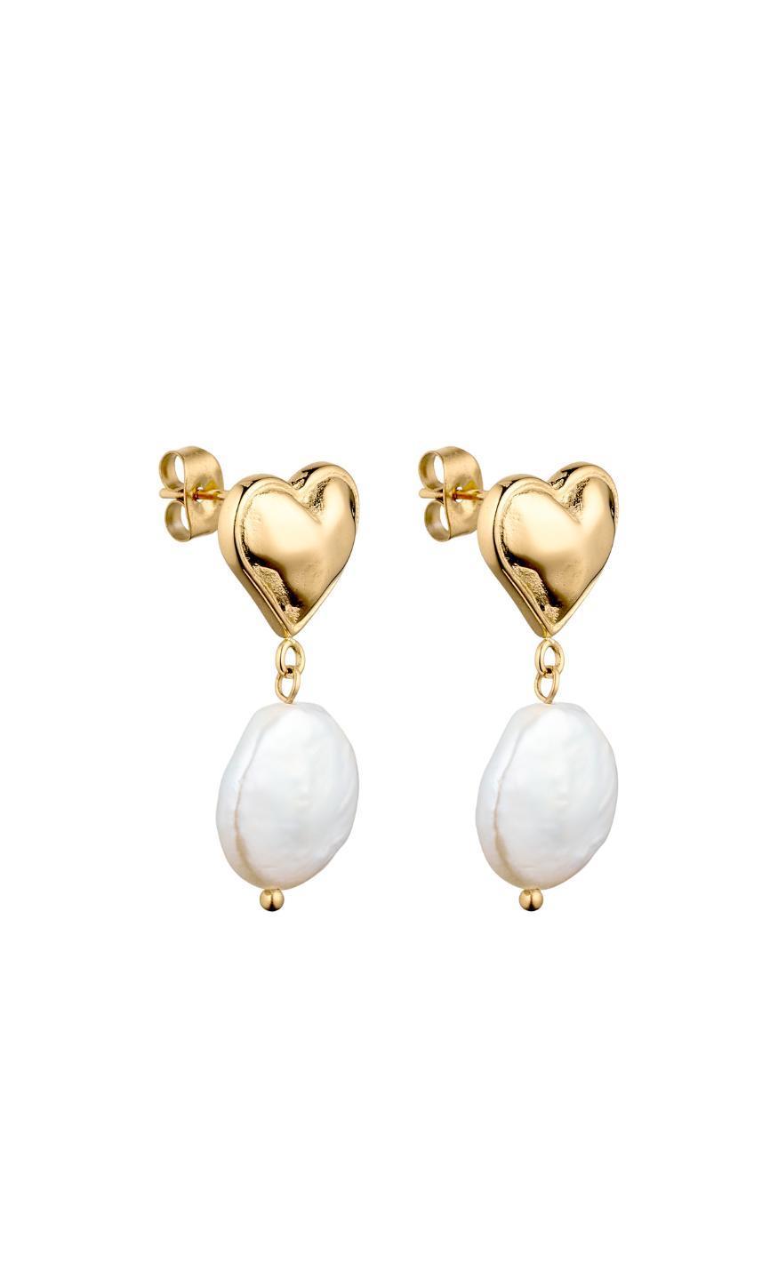 Smykkeli Copenhagen Elba Heart Pearl - Øreringe  - 09301577