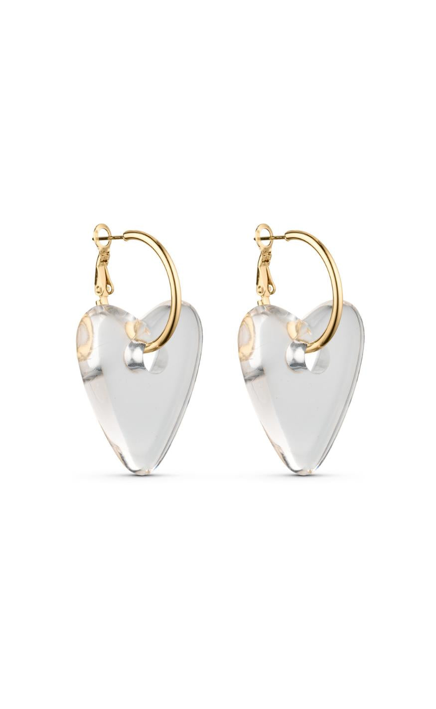 Guld Colour Smykkeli Copenhagen Heartflame Gold Clear - Øreringe  - 84897397