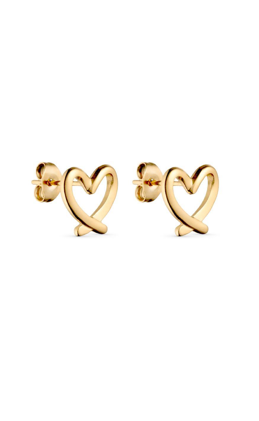 Smykkeli Copenhagen Hollywood Heart Gold Colour - Øreringe  - 51600457