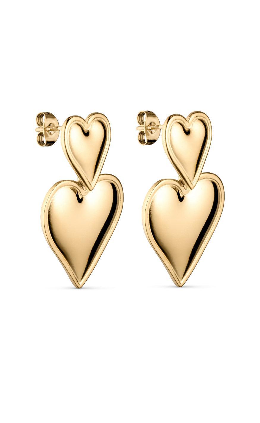 Smykkeli Copenhagen Marseille Heart Gold Colour - Øreringe  - 49173833