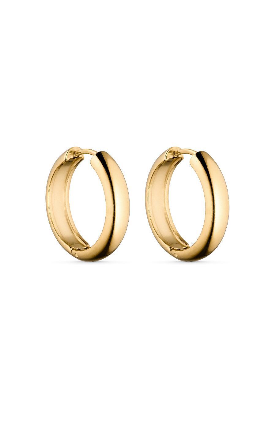 Guld Colour Smykkeli Copenhagen Plain Chunky Hoops Gold Colour - Øreringe  - 24927349