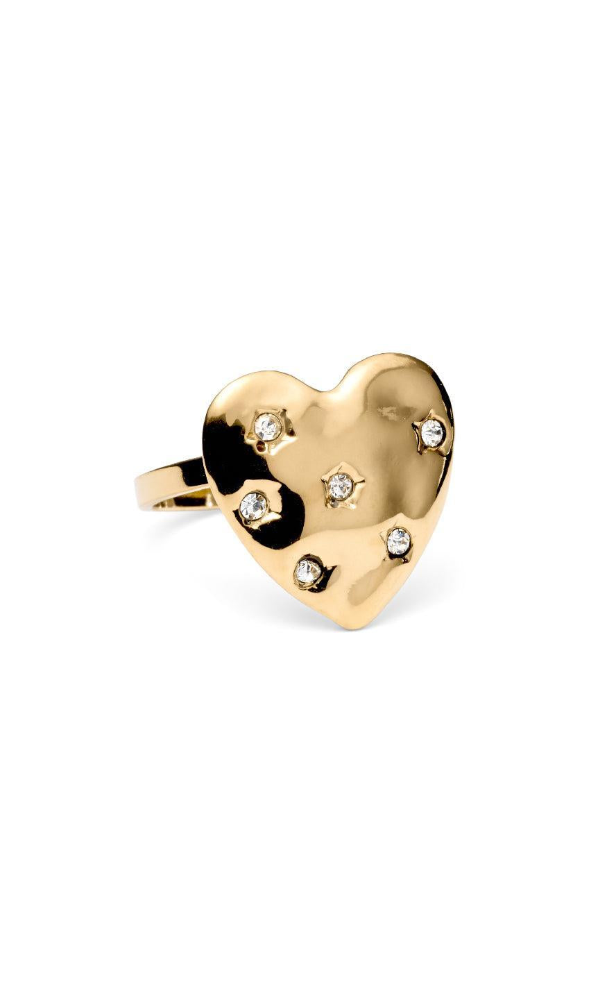Guld Colour Smykkeli Copenhagen Ring Chunky Heart Gold Colour - Fingerringe  - 19160181