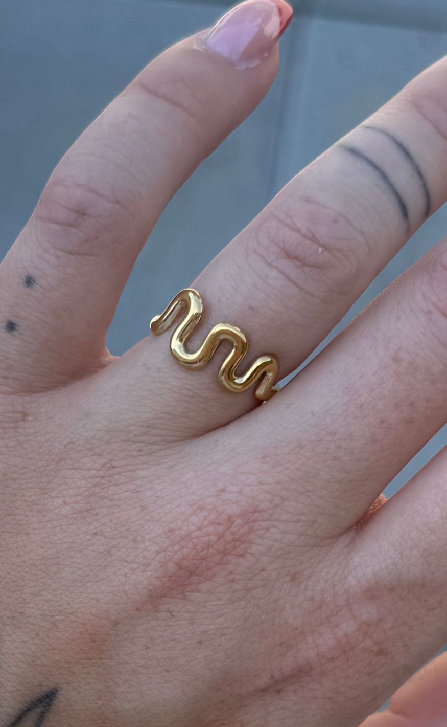 Guld Colour Smykkeli Copenhagen Ring Wave Golden Colour - Fingerringe  - 79604853