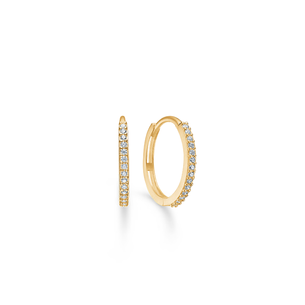 Mads Sparkle 8kt Guld ørecreoler Med Sten 13mm 3317167 - Mads Z Øreringe