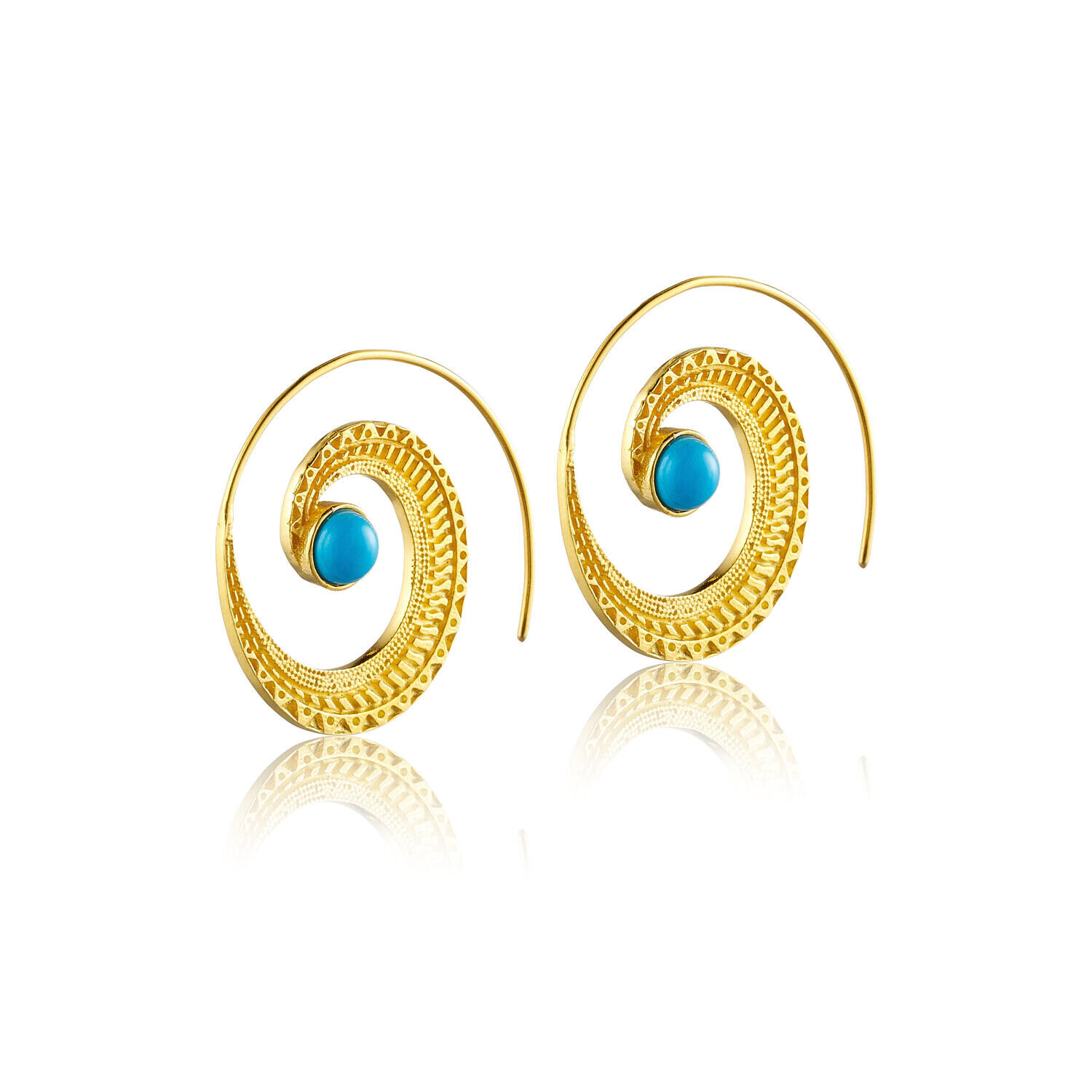 Spiral ørering Guldbelagt Stk Par - Øreringe