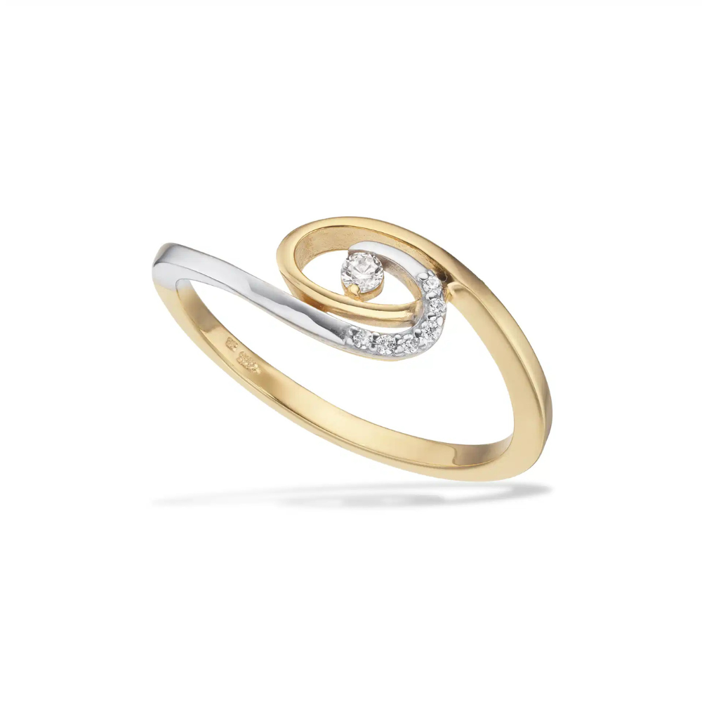 Scrouples Karat Guld Ring Med Sten Spiral 715484 - Scrouples Fingerringe