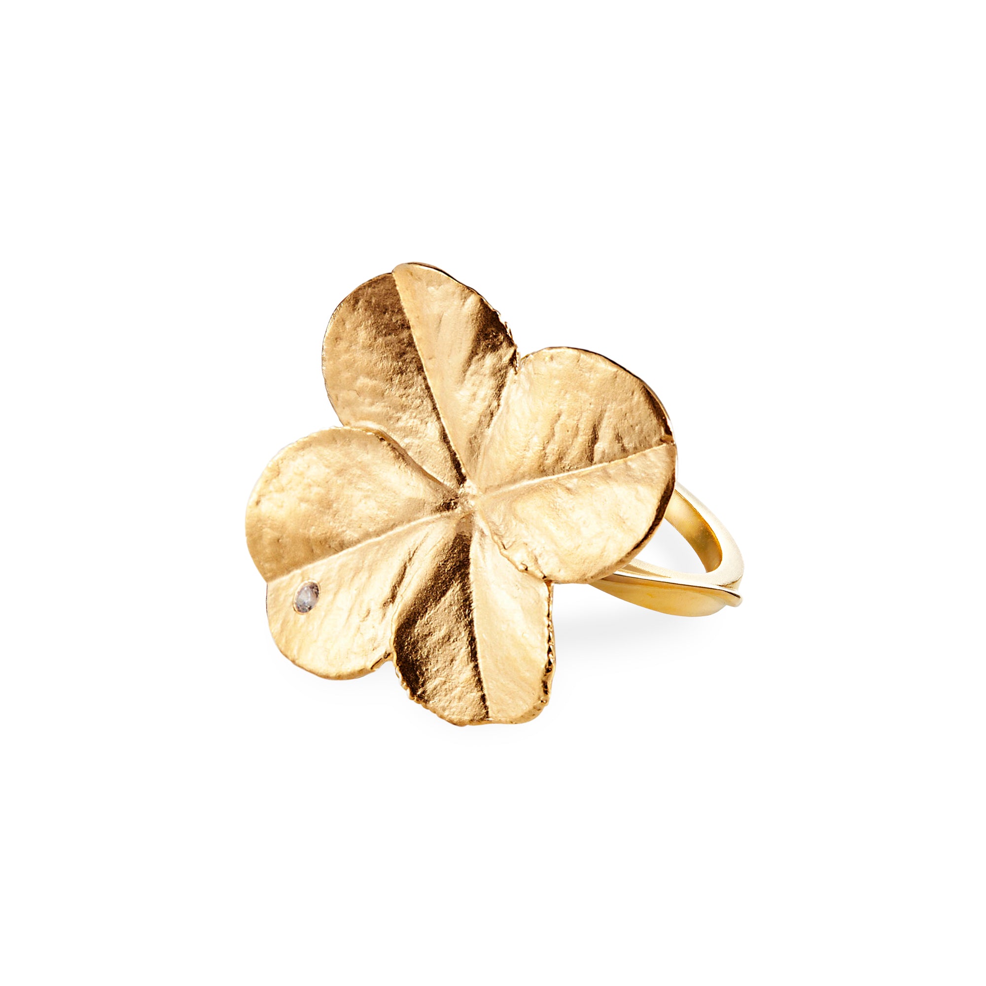Flora Danica Statement Firkløver Ring 22kt Forgyldt Sølv Flc Stri - Flora Danica Fingerringe  - 1233690222363